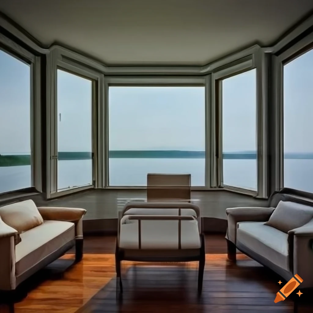lounge with a beautiful lake view