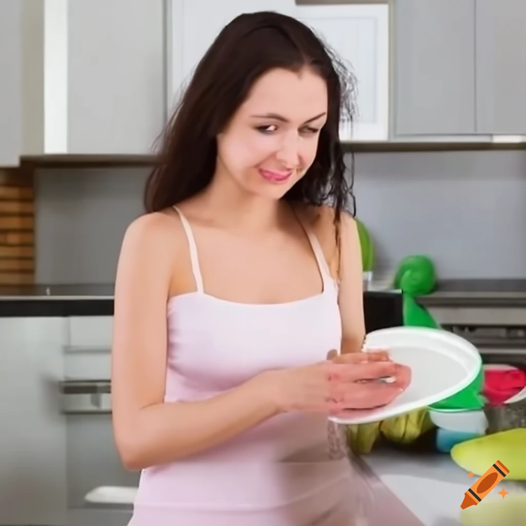 woman washing dishes in the kitchen