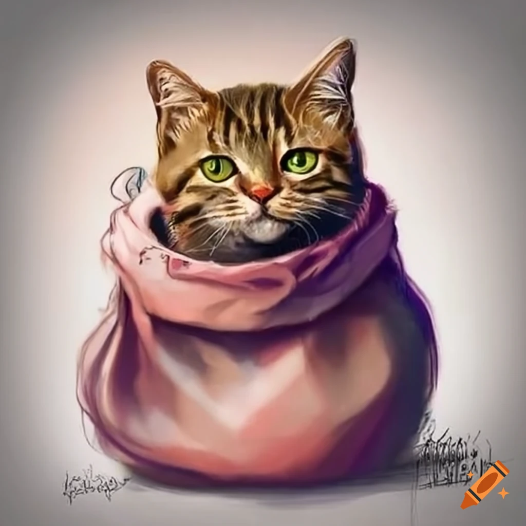 cat expression on a white background