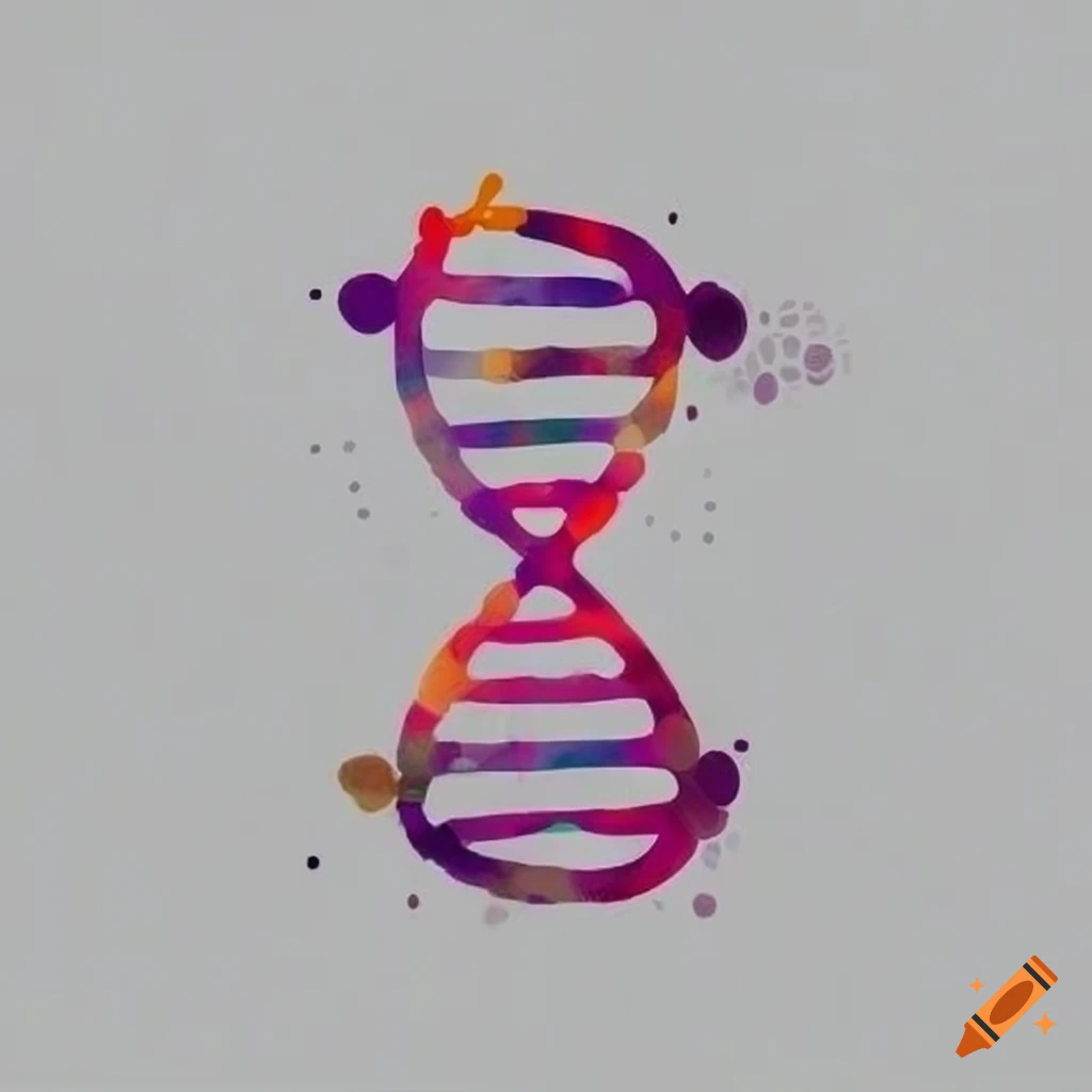 whimsical genetics lab logo in watercolor style