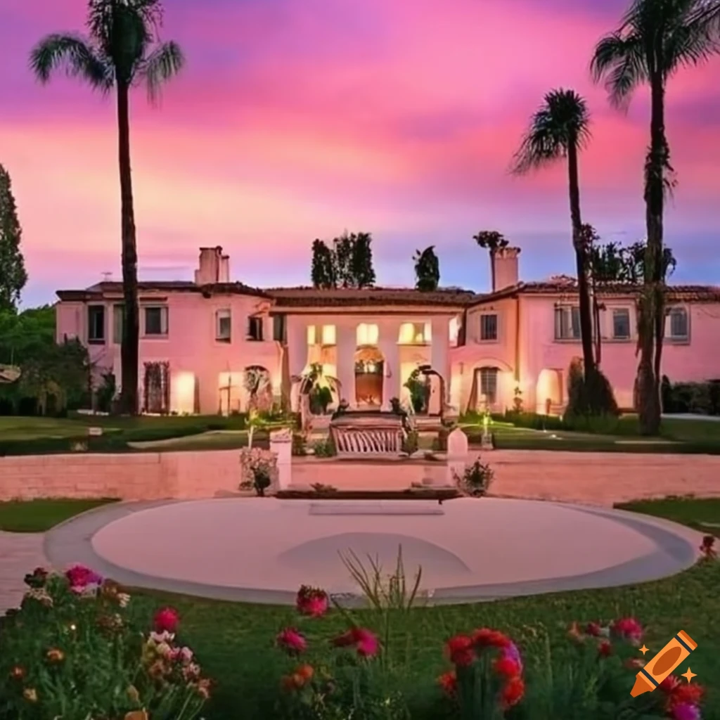 California Calabasas Mansion With Pastel Shades During Sunset On Craiyon 7817