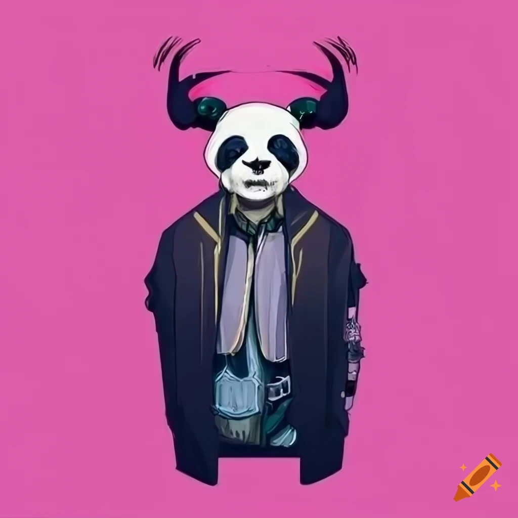 cyberpunk-style-illustration-of-a-panda-man-with-horns-on-craiyon