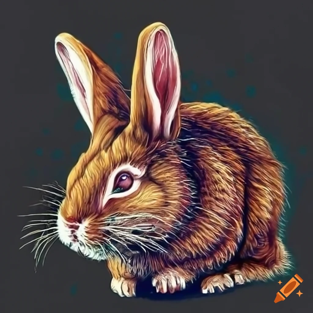 Intricate drawing of a halloween bunny