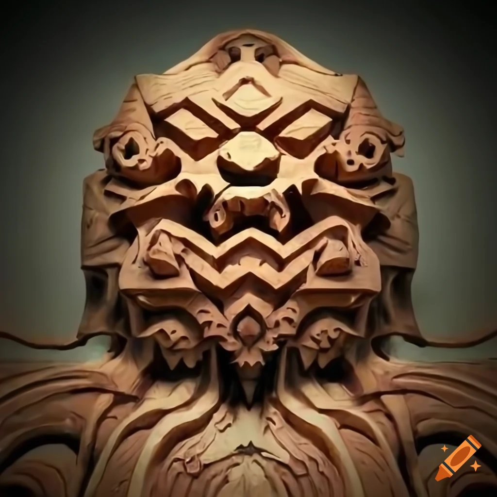 intricate carving of a Zelda game boss