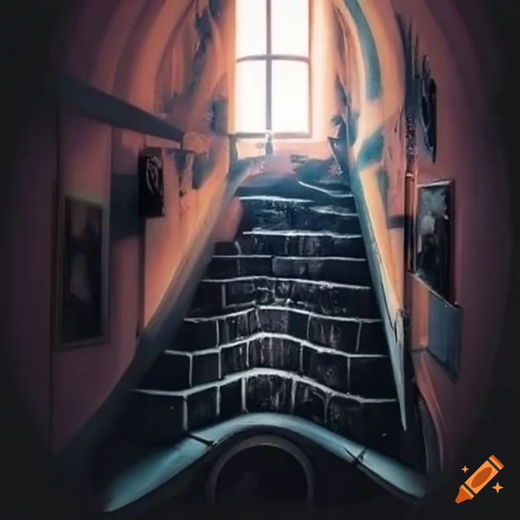 mysterious light on stairs