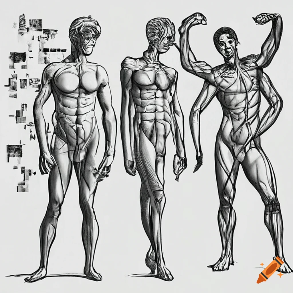 Intricate Illustration Of Male And Female Anatomy On Craiyon