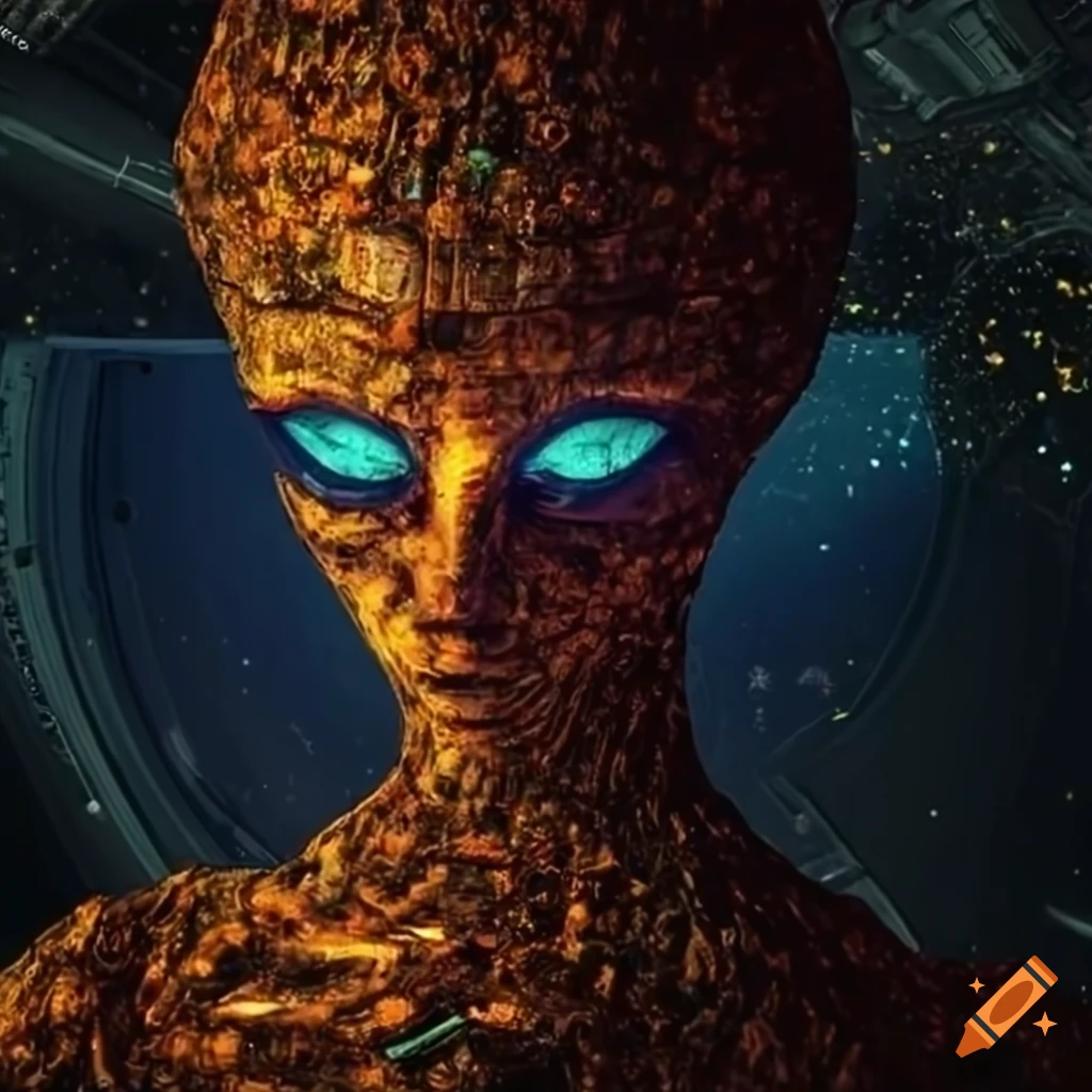 Highly detailed futuristic hologram of alien spacecraft in 4k ...