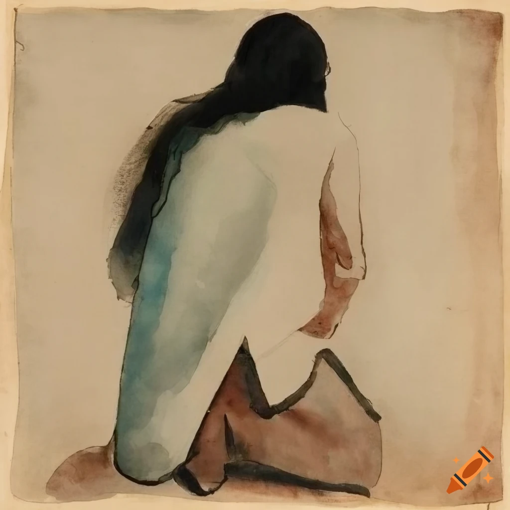 Watercolor pencil artwork of a man in medieval attire on Craiyon