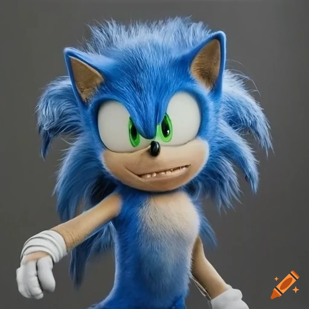 Sonic with 5 spikes on his head stylized as concept art from an xbox 360  sonic game