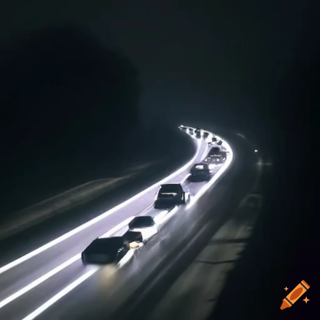 night shot of Lamborghini Reventon on foggy autobahn
