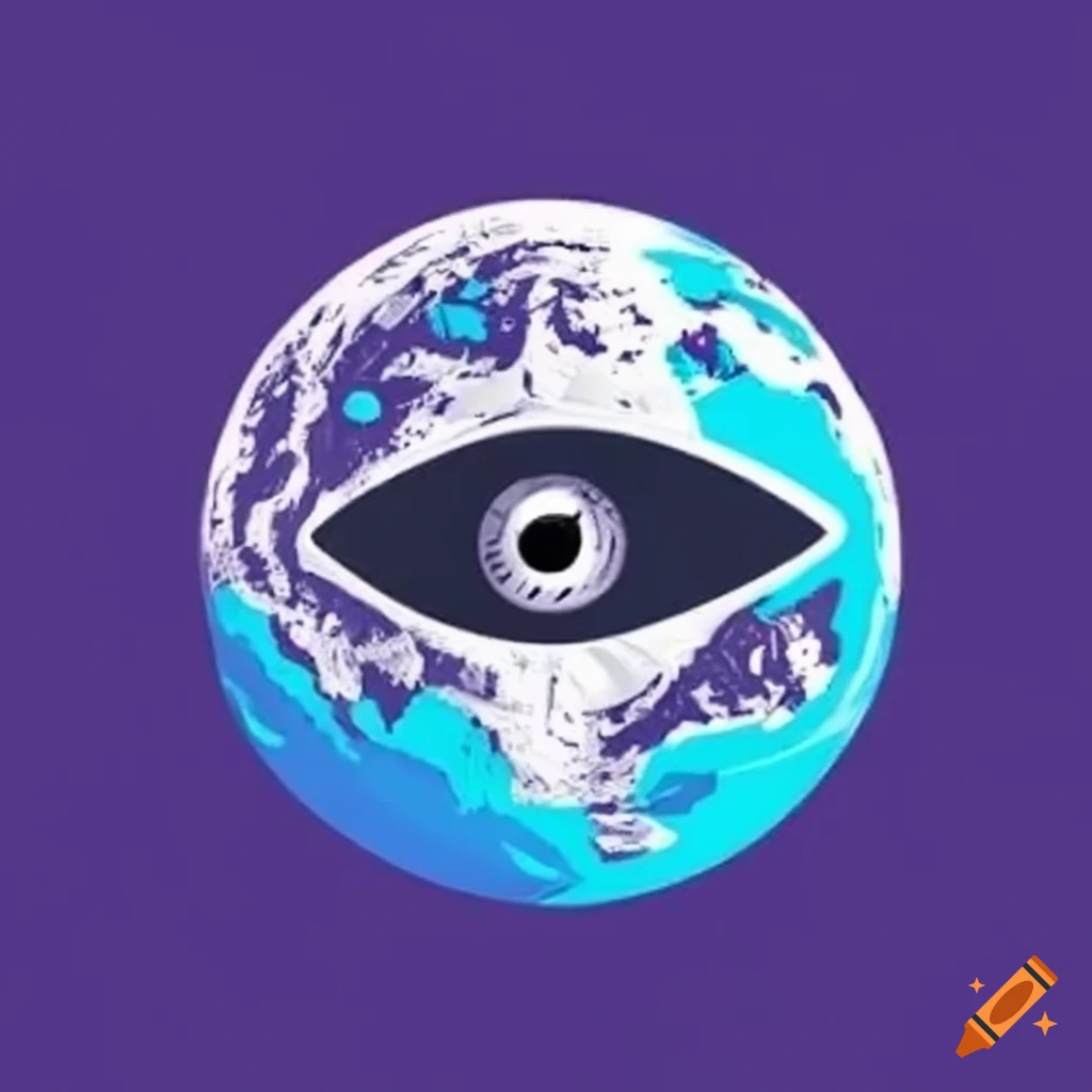 logo design with a globe and an eye