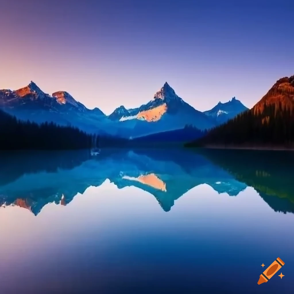 Mountains Reflecting In A Crystal clear Lake On Craiyon
