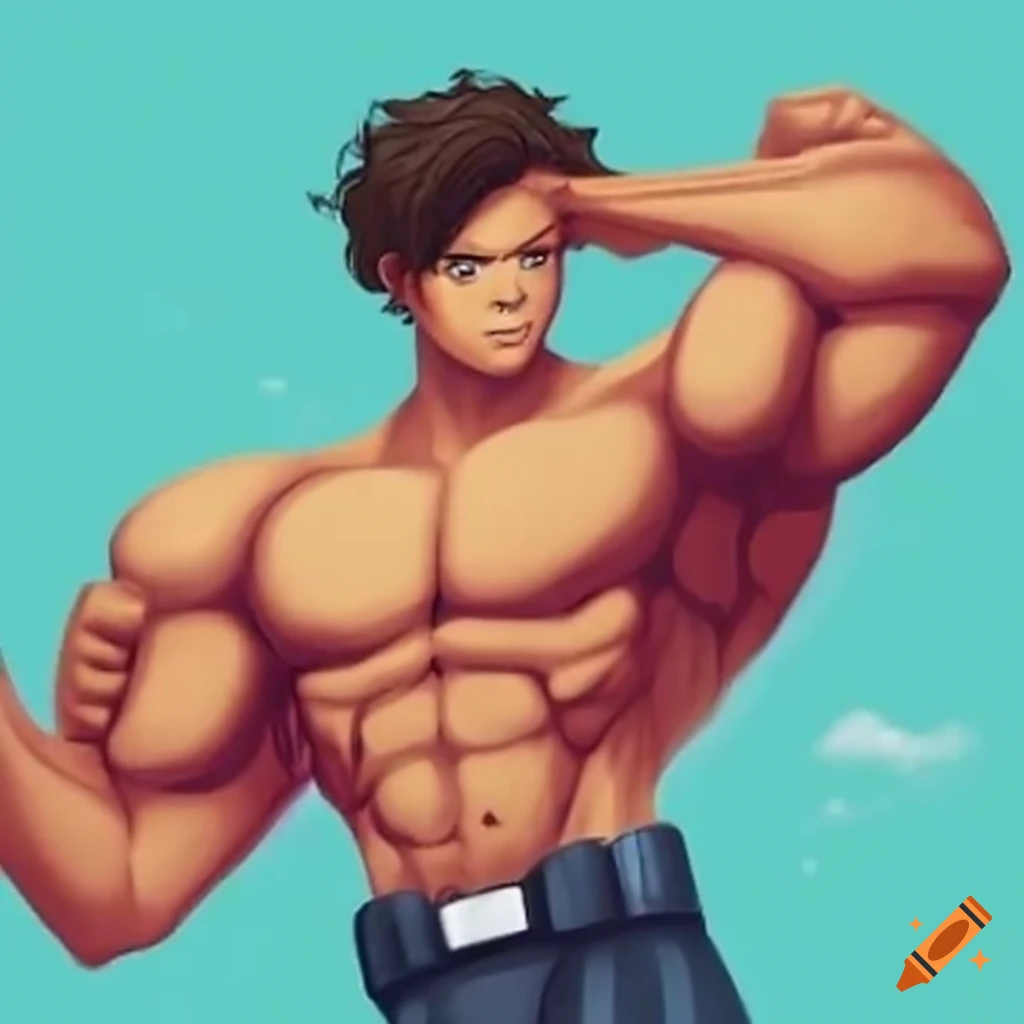 Muscular marvel superhero illustration on Craiyon