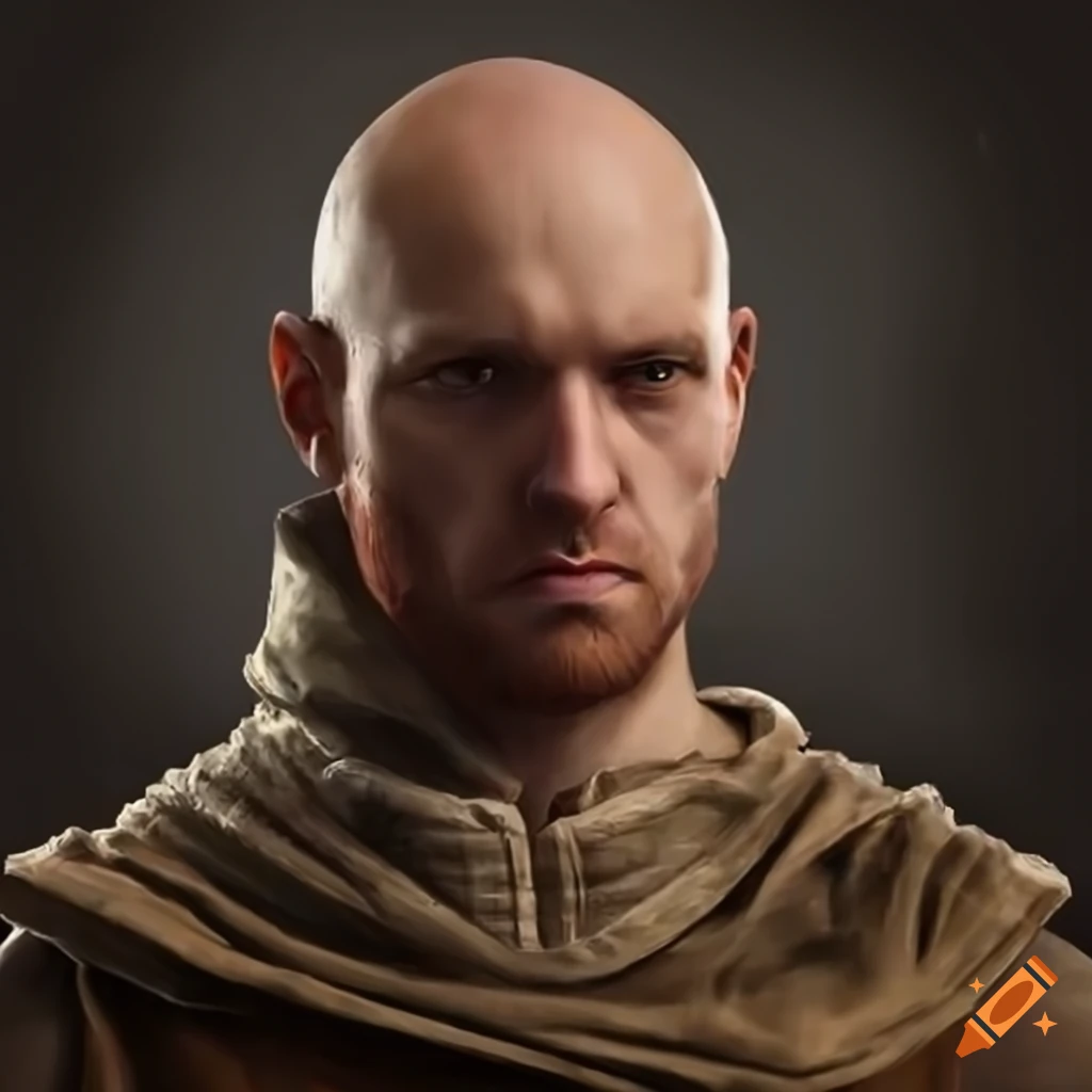 medieval-fantasy-adventurer-with-a-bald-head-on-craiyon