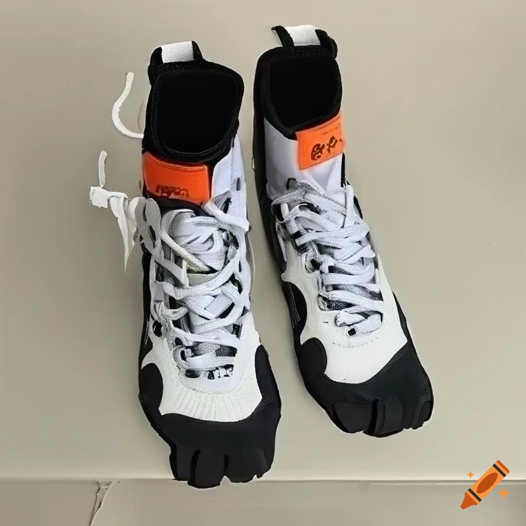 Men's high-top off-white running shoes on Craiyon