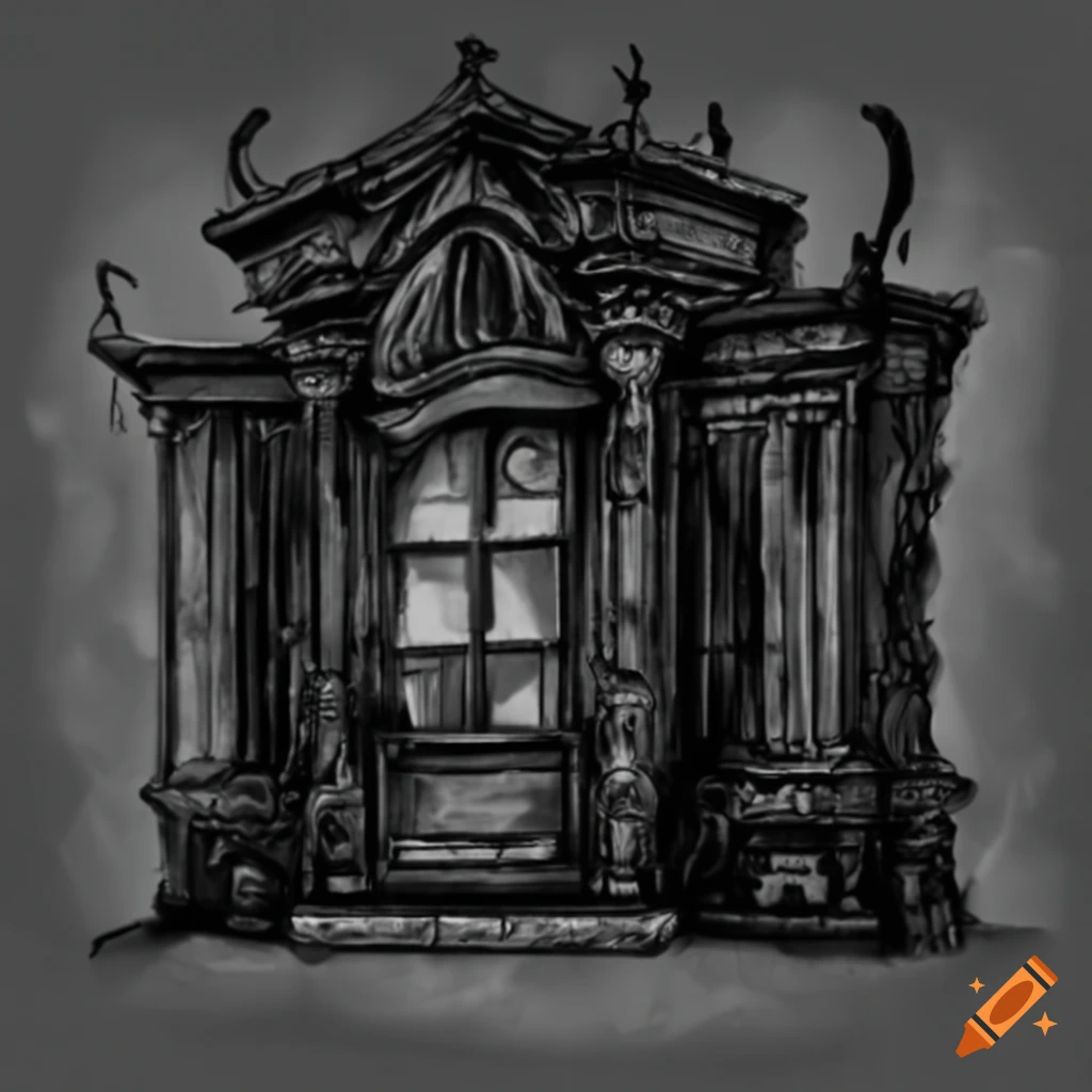 haunting vitrine in a video game style