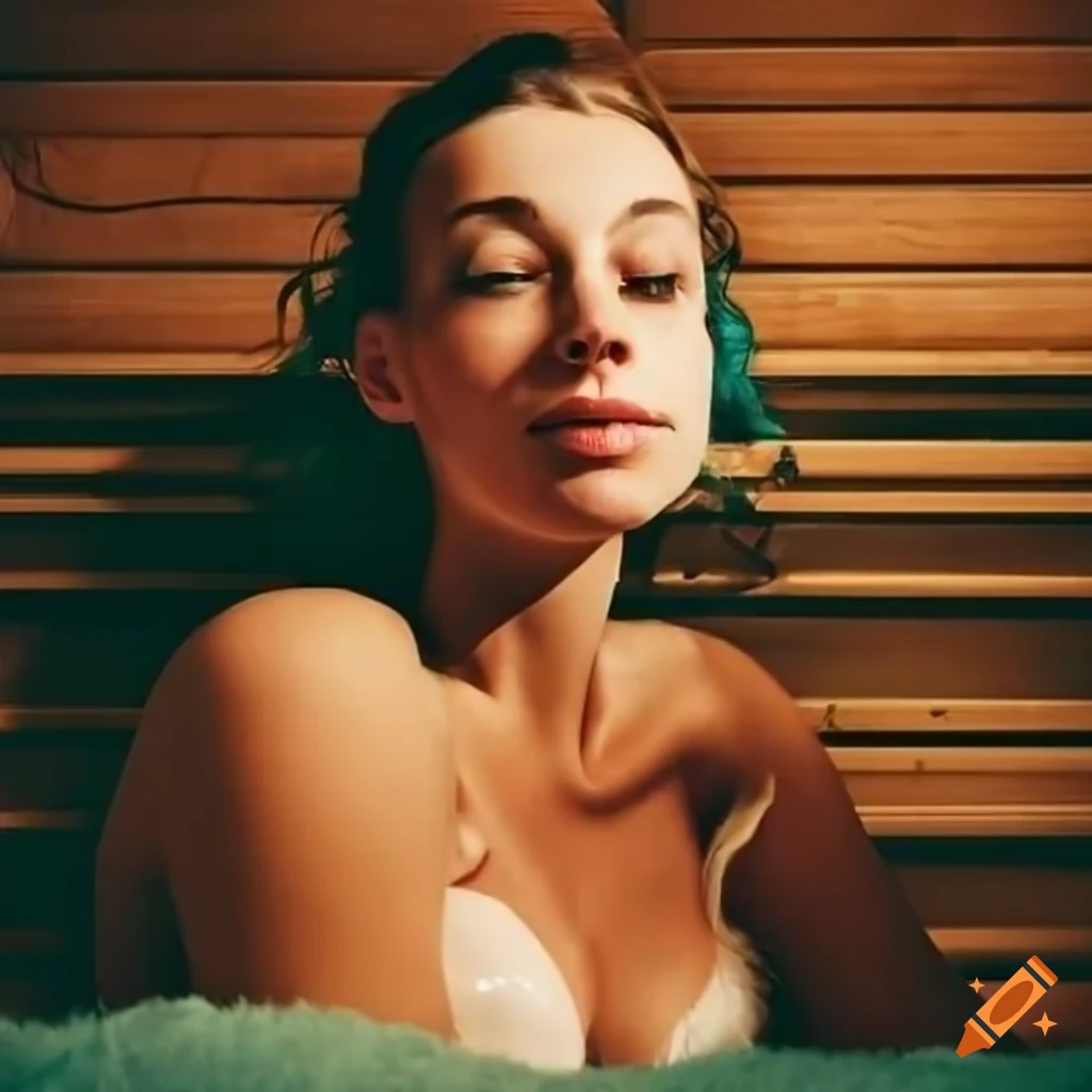 woman enjoying sauna