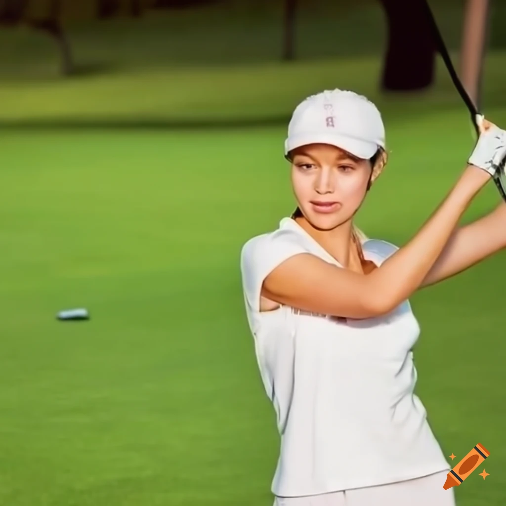 Women playing golf on Craiyon
