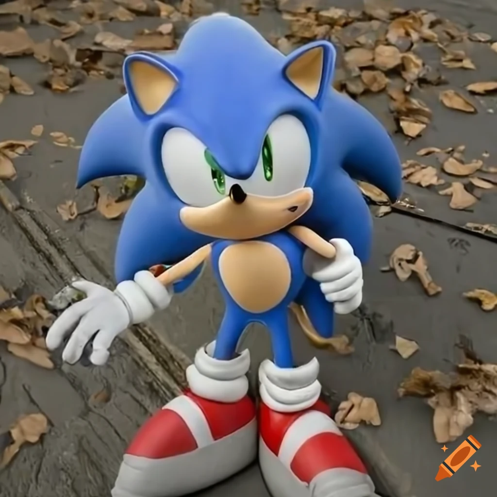 Sonic with 5 spikes on his head stylized as concept art from an xbox 360  sonic game