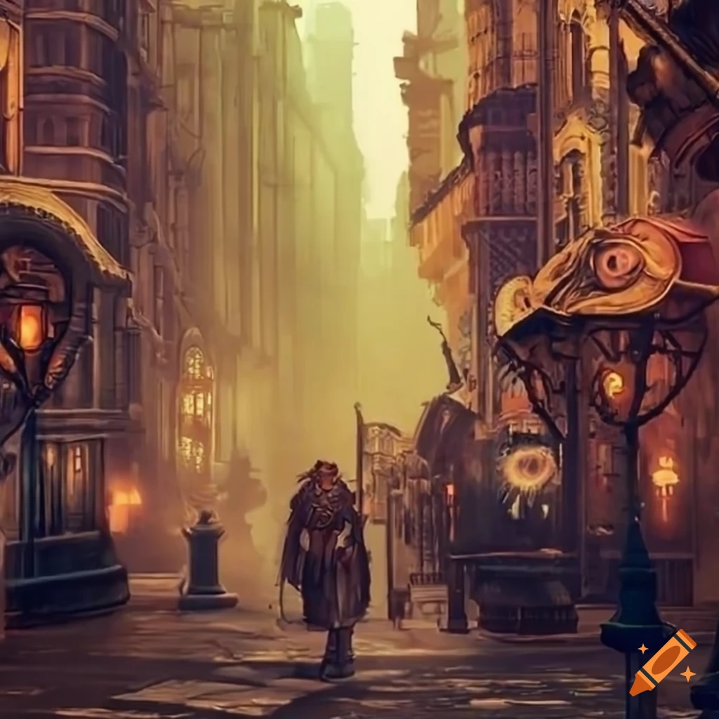 Steampunk city in heavy mist and smoke on Craiyon