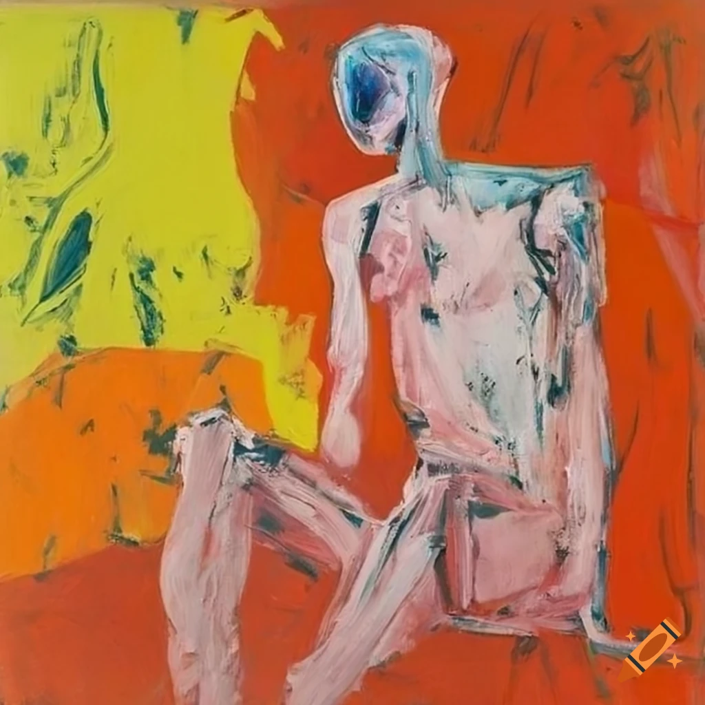georg baselitz and willem de kooning style figure on bed