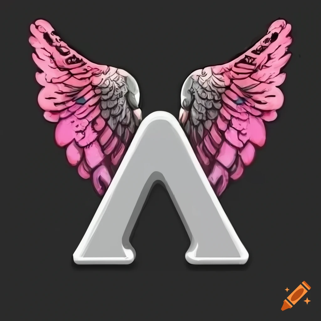 Angelic letter a with wings