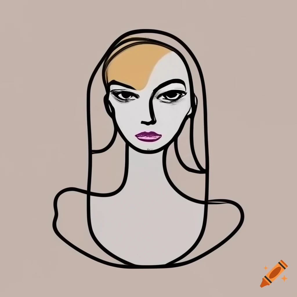 Woman head vector lineart illustration. One Line style drawing. Woman Line  Art Minimalist Logo. Stock Vector | Adobe Stock