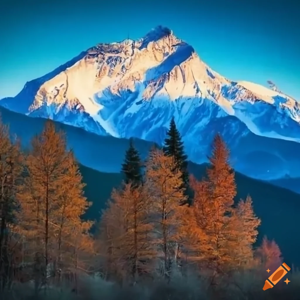 paysage hivernal avec des sapins et des montagnes à l'arrière-plan