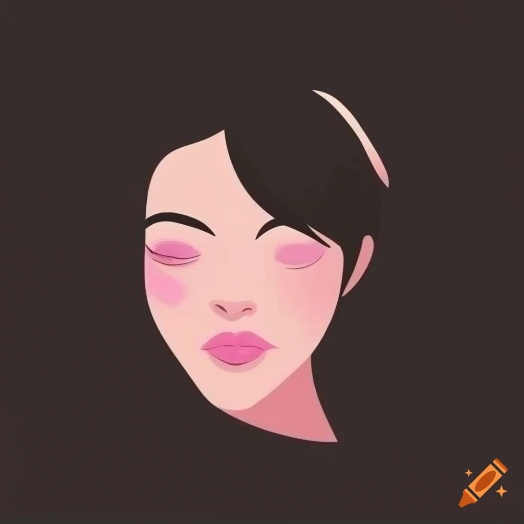 minimalist girl face logo