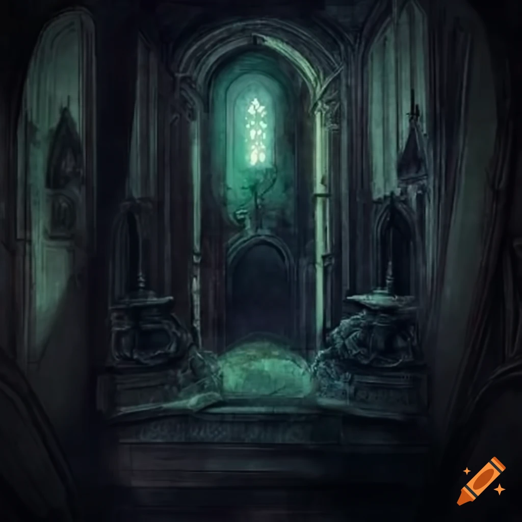 ominous corridors in a gothic Victorian style videogame