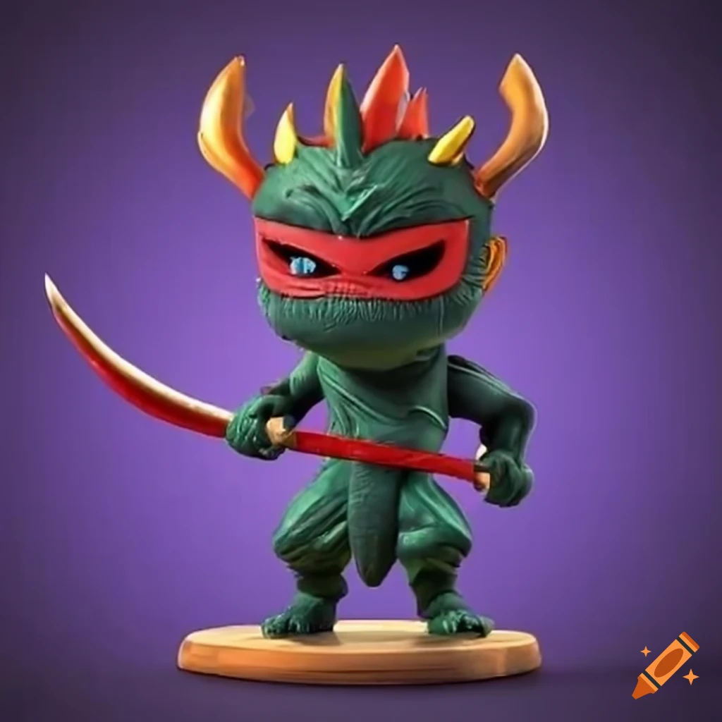 Mini dragon ninja illustration on Craiyon