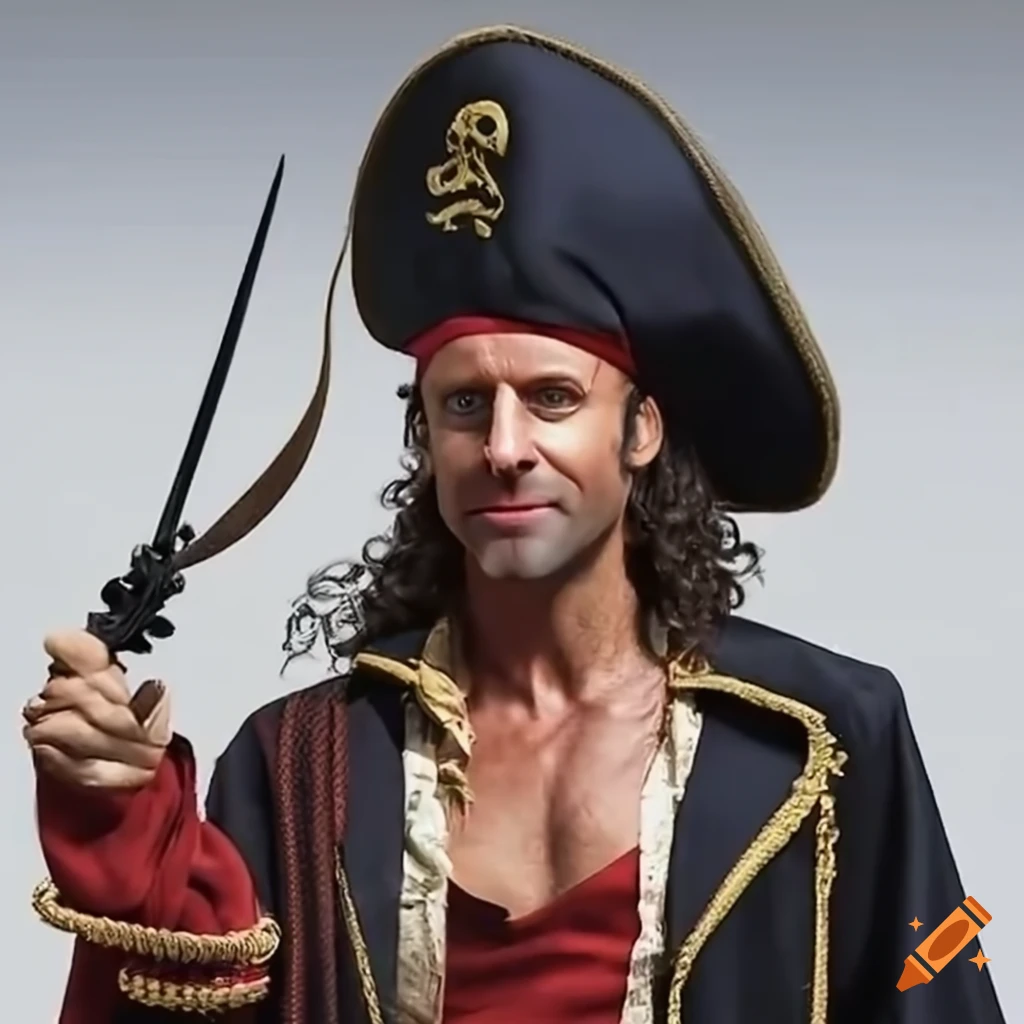 Emmanuel Macron dressed as a pirate