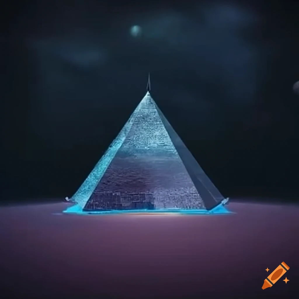Pyramid Open Sci-fi portal opening from ancient pyramid in broad daylight on Craiyon