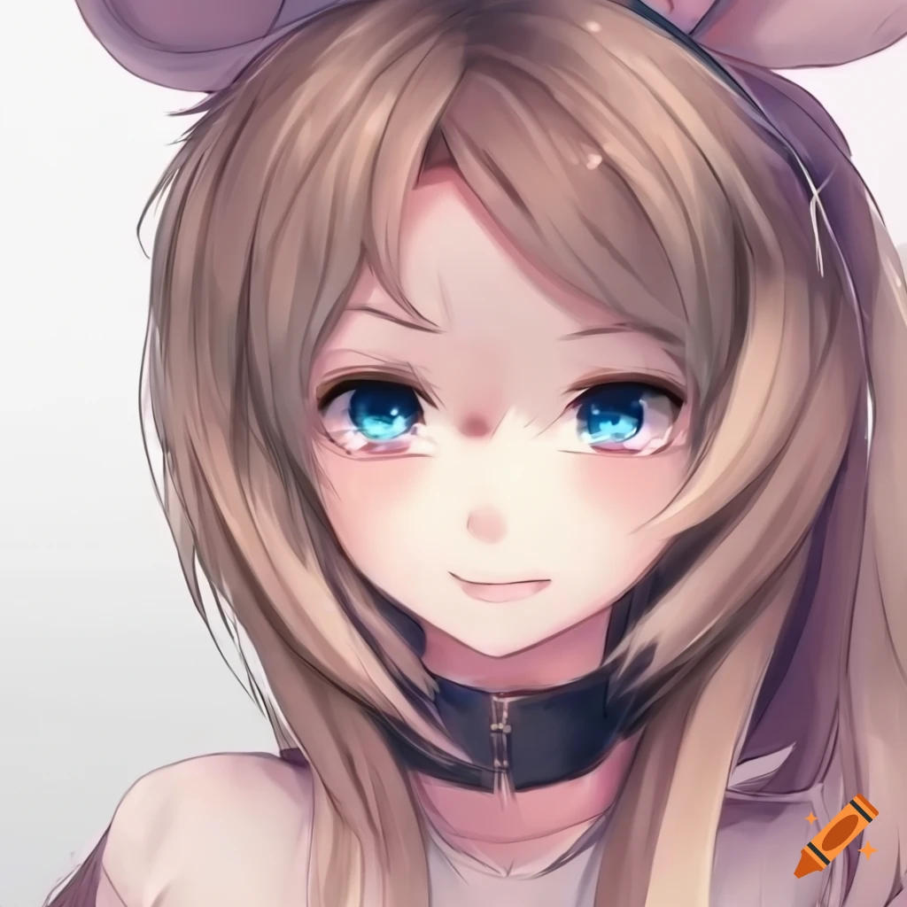 Black or pink?, Cute anime/kawaii style girl with a bunny