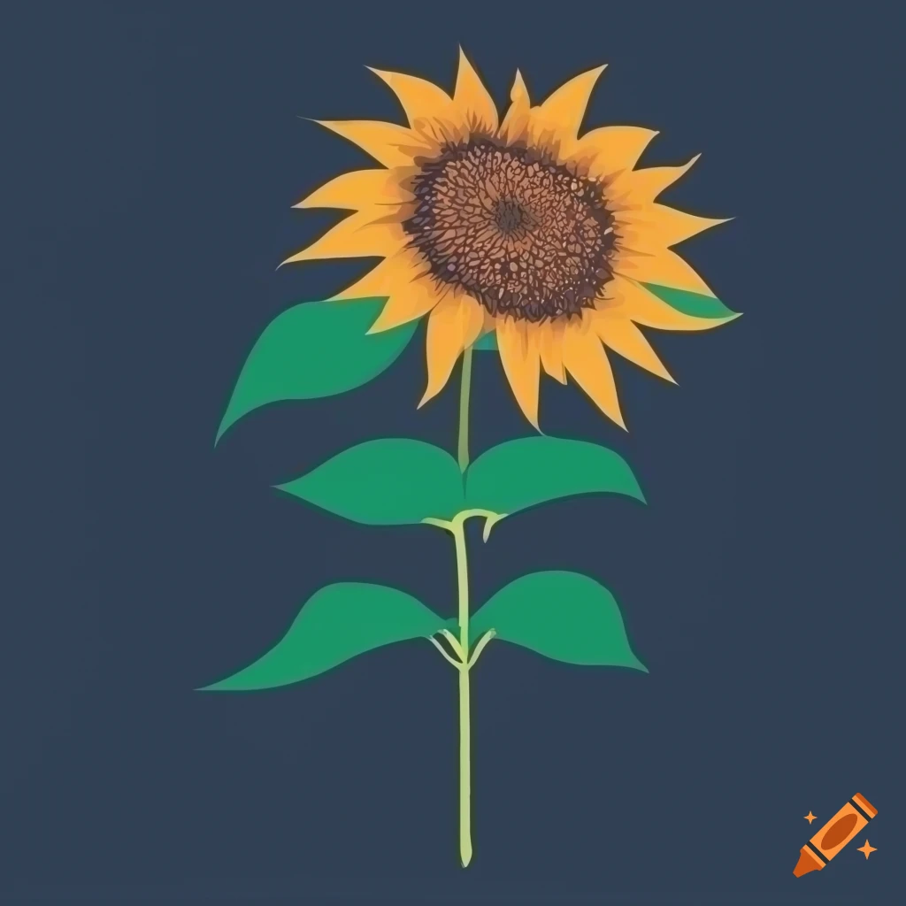 minimalist stylized sunflower vector