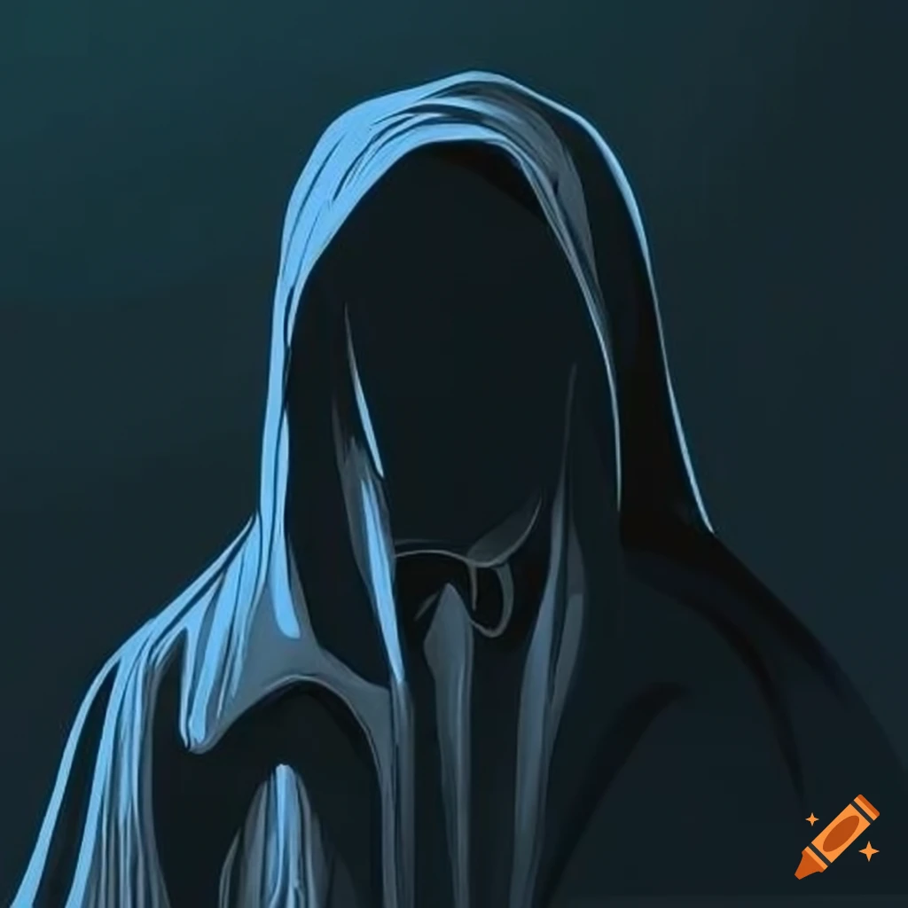 Mysterious figure with glowing eyes on Craiyon