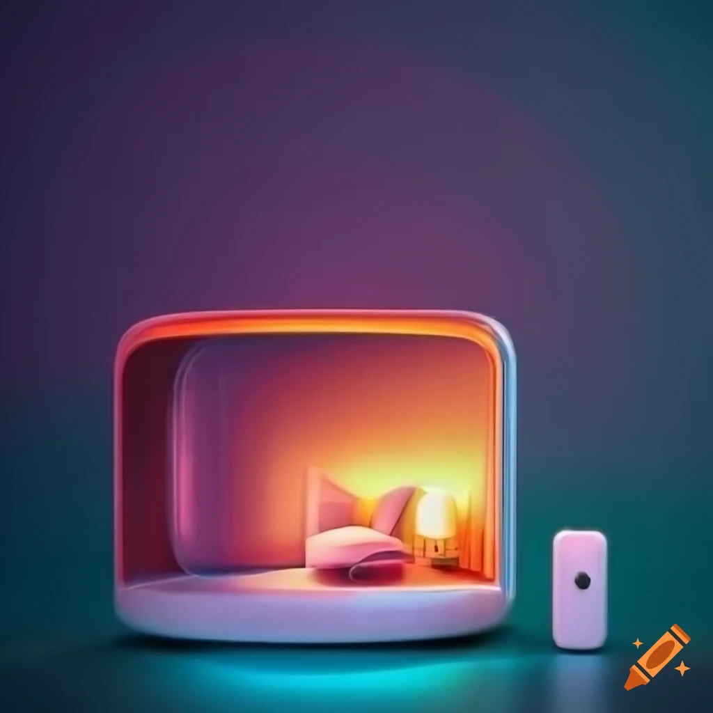 colored background with smart home devices