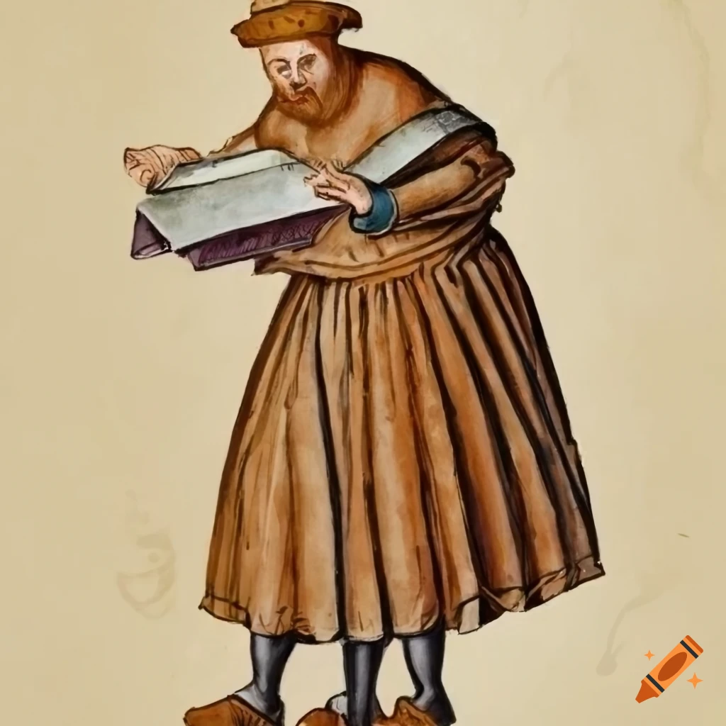 Medieval drawing of a wealthy merchant
