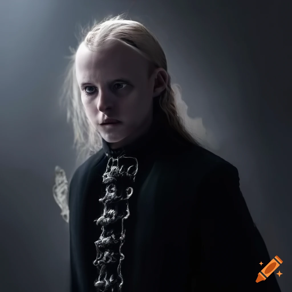 image of a young gothic nordic man in black medieval attire