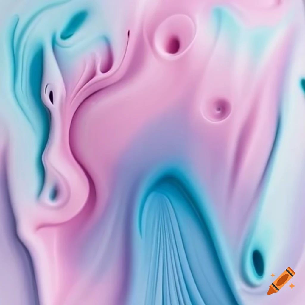 Abstract art made of melted soap in pastel colors