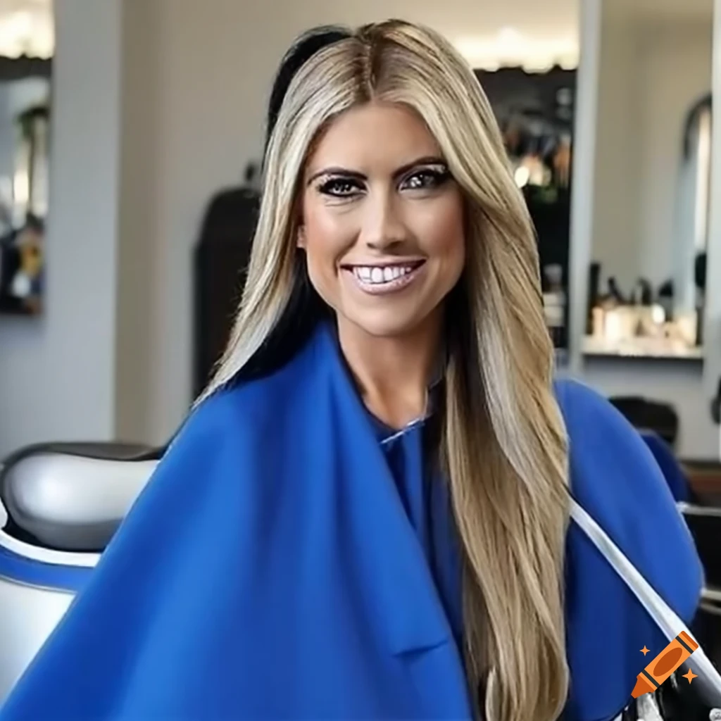 Christina El Moussa getting a haircut at a salon