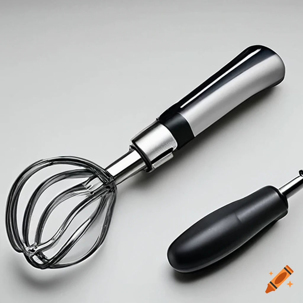 Chrome handheld kitchen mixer with comfortable grip