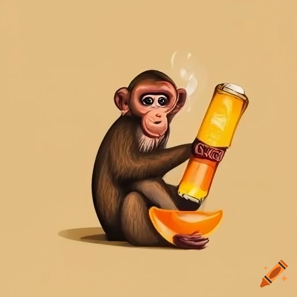 label of a regal monkey drinking apricot beer