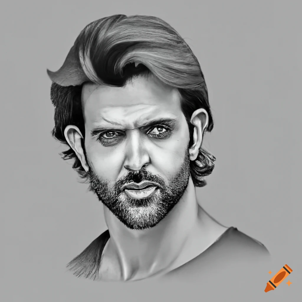 How to draw Hrithik Roshan/ Hrithik Roshan drawing step by step - YouTube