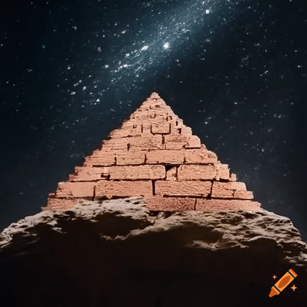 Floating upside down pyramid in space on Craiyon