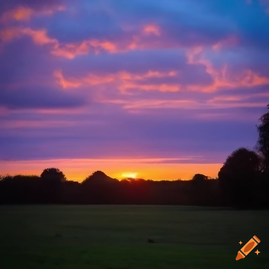 Sunset at knighton park in leicester, england on Craiyon