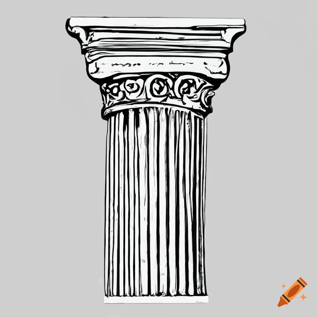Detailed drawing of a roman column