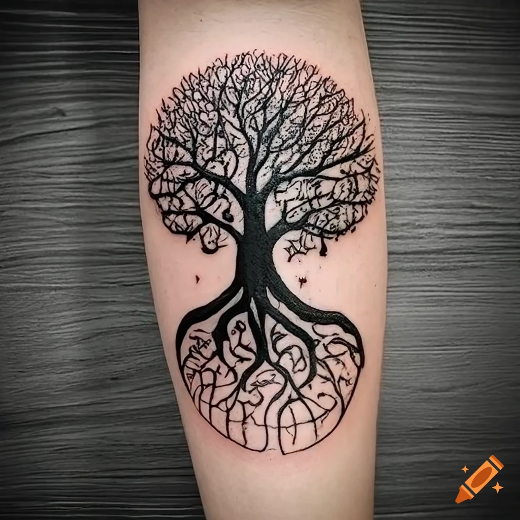 Majestic Pine Tree Arm Sleeve Tattoo