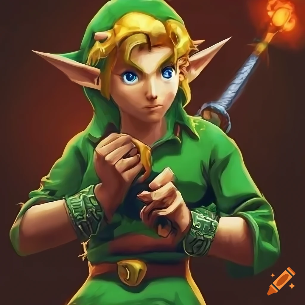 Link from zelda ocarina of time in gta style
