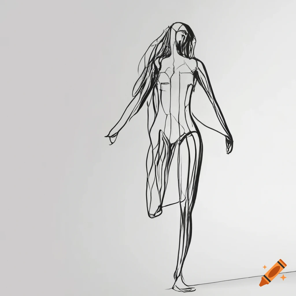 Wall Art Print | Female body sketch 2 - Black and white | Abposters.com